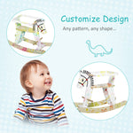 White Wooden Rocking Horse with Support Rail