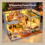 DIY Book Nook Kit – Whispering Forest Florals | LED Wooden Floral Hideaway