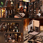 Library Study Miniature Book Nook Kit with Lights