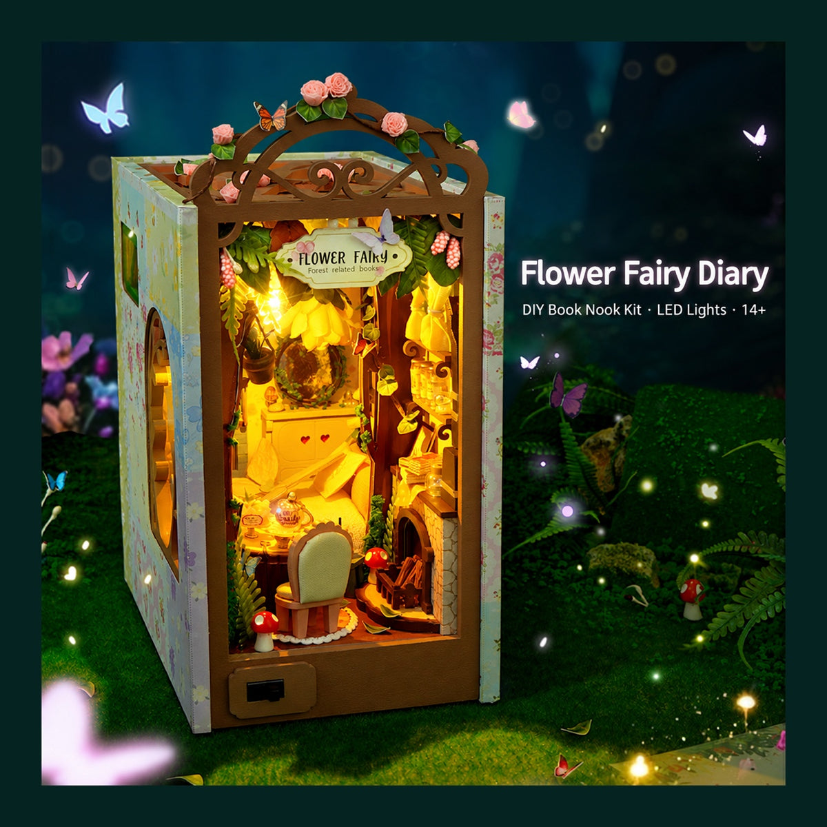 DIY Book Nook Kit – Flower Fairy Diary | Wooden Fairy Garden Room