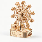 3D Wooden Puzzle Ferris Wheel Music Box Kit – DIY Light-Up Desk Decor