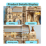 Wooden Railway Station Construction Model Kit