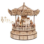 Wooden Carousel Music Box Model Kit