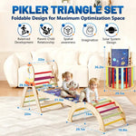 Foldable Wooden Triangle and Arch Climbing Set